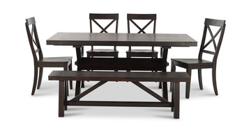 Picardy II Table With 4 Chairs And Dining Bench