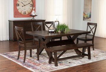 Picardy II Table With 4 Chairs And Dining Bench