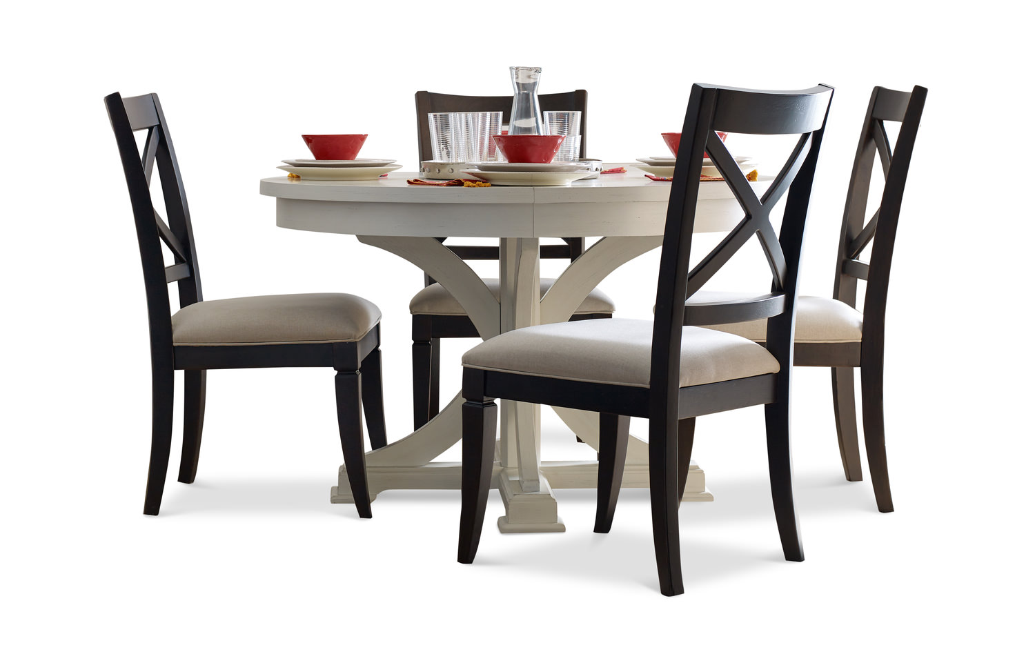 Round Table In Sea Salt And 4 X Back Dining Hom Furniture Round Table In Sea Salt And 4 X Back Dining Chairs Peppercorn