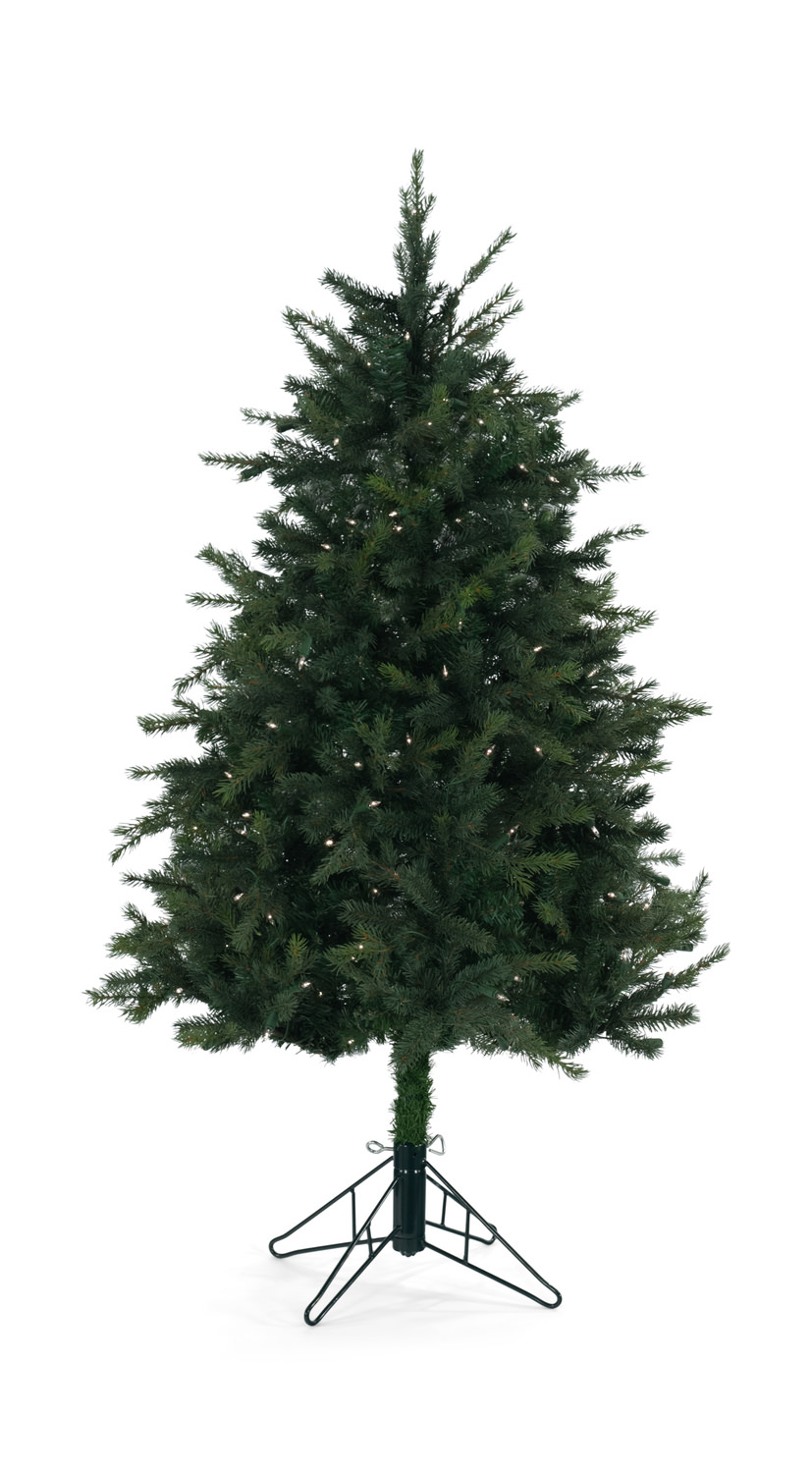 small artificial christmas tree with lights