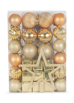 100 Piece Shatterproof Ornament Set - Gold