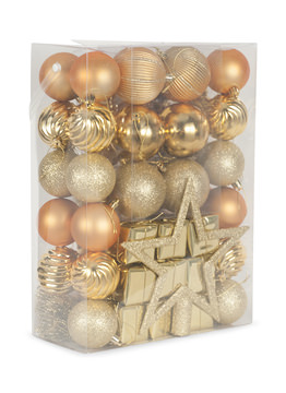100 Piece Shatterproof Ornament Set - Gold
