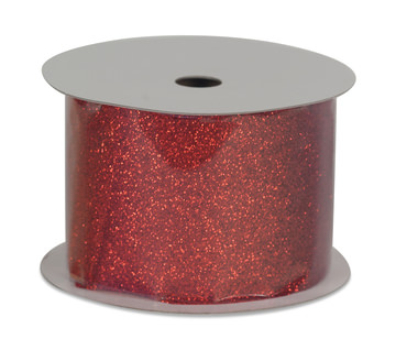 2.4″ Glitter Ribbon - Red
