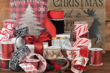 2.4″ Glitter Ribbon - Red