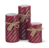Red Cinnamon Gear Wheel Pillar Candle - Small thumbnail 1