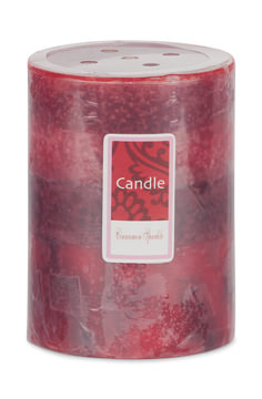 Red Cinnamon Pillar Candle - Small