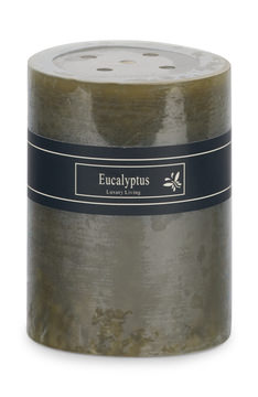 Green Eucalyptus Frost Pillar Candle - Small