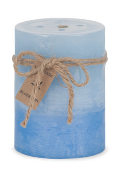 Blue Blueberry 2 Tone Pillar Candle - Small