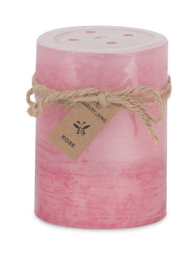 Pink Rose 2 Tone Pillar Candle - Small