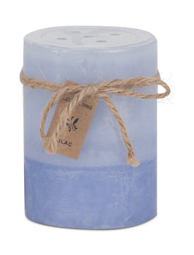 Blue Purple Lilac 2 Tone Pillar Candle - Small