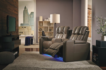 Ovation 2 Piece Leather Power Reclining Home Theater