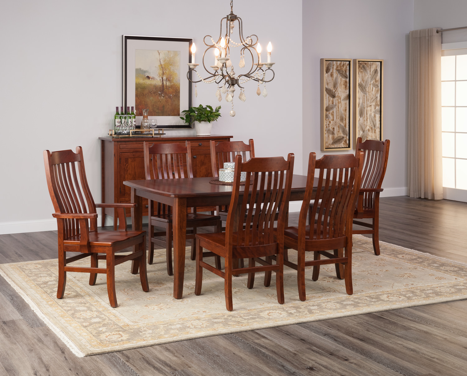 Easton Pike Leg Table With 4 Side Chairs And 2 Arm Chairs 