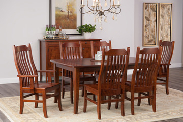Easton Pike Leg Table with 4 Side Chairs and 2 Arm Chairs