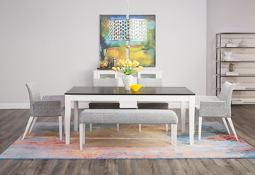 LeBlanc Table With 2 Side Chairs, 2 Arm Chairs And Bench