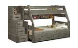 Bunkhouse High Sierra T/F Bunk Bed with Stairway Chest - Driftwood thumbnail 1