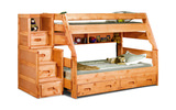 Bunkhouse High Sierra T/F Bunk Bed With Stairway Chest - Cinnamon thumbnail 1