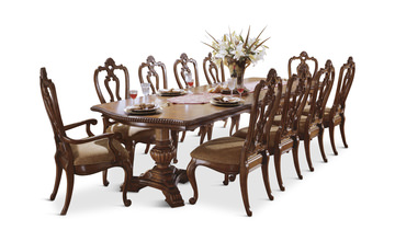 Best Dining Sets For Guests Design Blog By Hom Furniture Image Villa Cortina Double Pedestal Dining Table With 4 Side Chairs