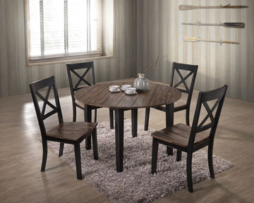 À La Carte Round Table With 4 Chairs - Black