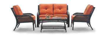 image Lakewood 4 Piece Wicker Patio Set