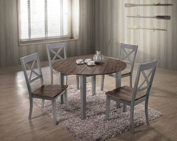 À La Carte Round Table With 4 Chairs - Grey
