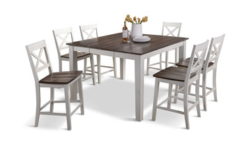 Ala Carte White Counter Table With 4 Stools