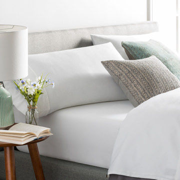 Cotton Rich Twin Sheet Set - White