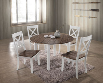 À La Carte Round Table With 4 Chairs - White