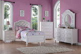 Chantilly Twin Upholstered Bedroom Suite - White thumbnail 2