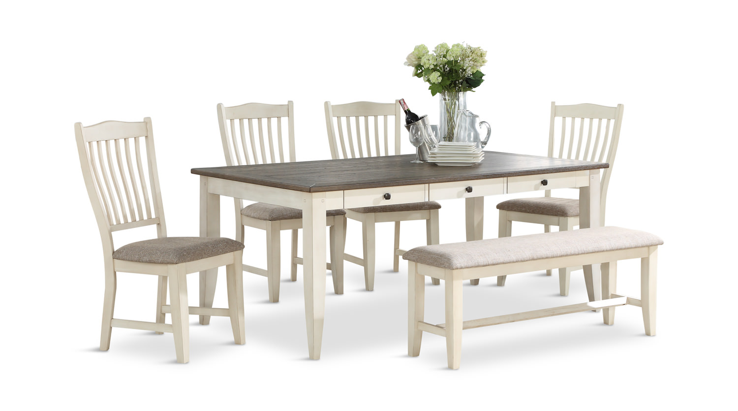 Columbia Leg Table With 4 Chairs And Dining Hom Furniture