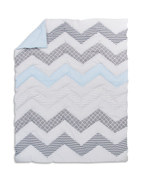 Chevron Crib Bedding - Blue Taffy