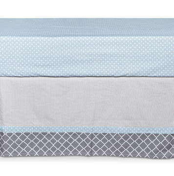 Chevron Crib Bedding - Blue Taffy