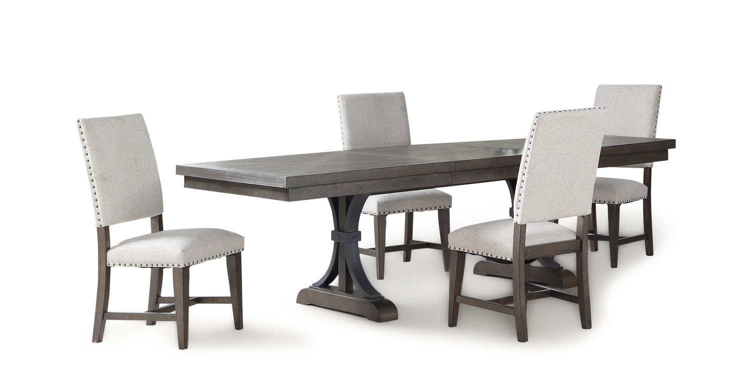 Dining table best sale with upholstered chairs