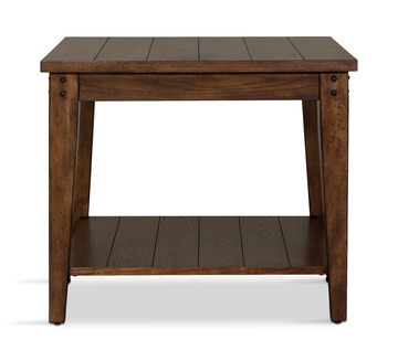 Cabin Square End Table - Rustic Brown