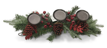 Candle Holder Arrangement With Snow