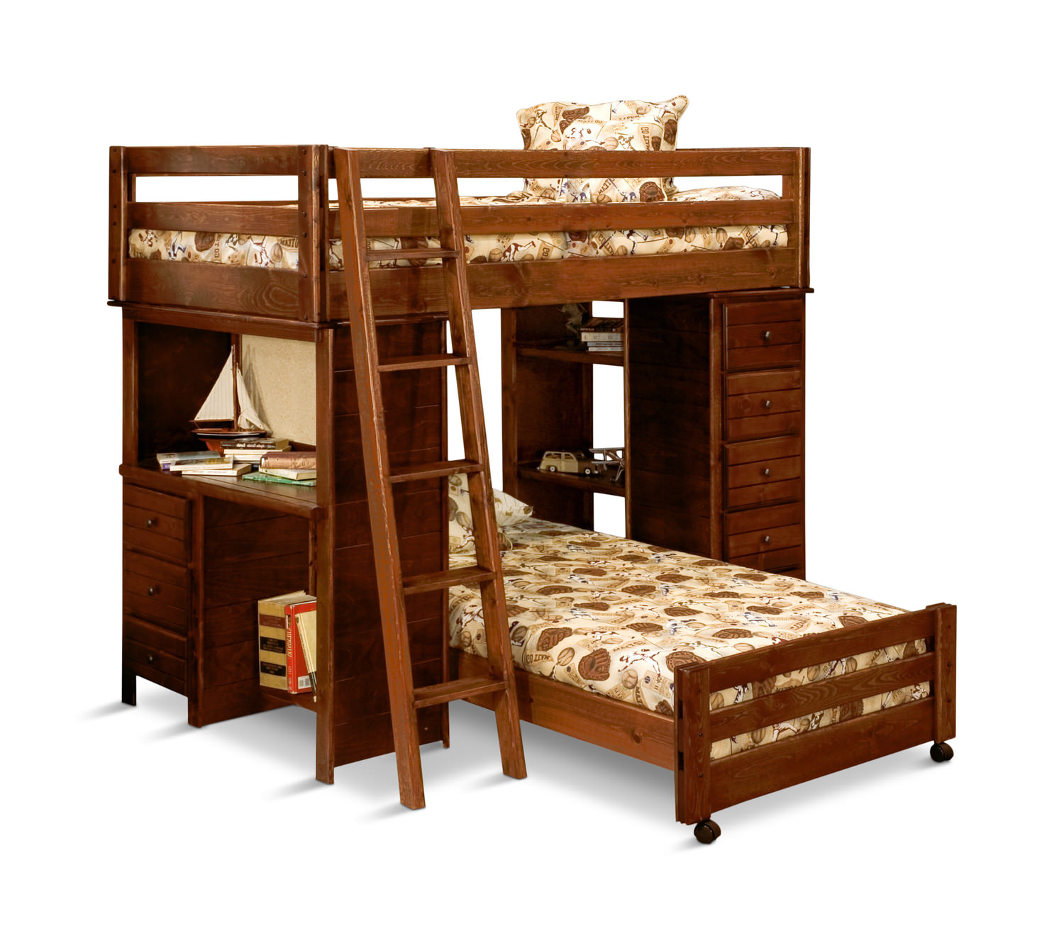 Twin loft outlet caster bed