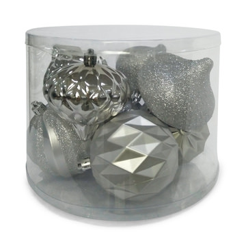 8 Piece Shatterproof Ornament Set - Silver