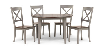 À La Carte Round Table With 4 Chairs - Grey