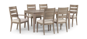 Design With Dining In Mind Blog By Hom Furniture Image Highline Leg Table With 4 Ladderback Dining Chairs And 2 Arm