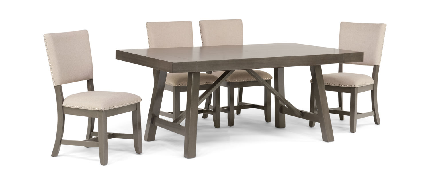 Omaha Dining Table With 4 Upholstered Chairs