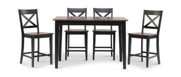 À La Carte Counter Table With 4 Stools - Black