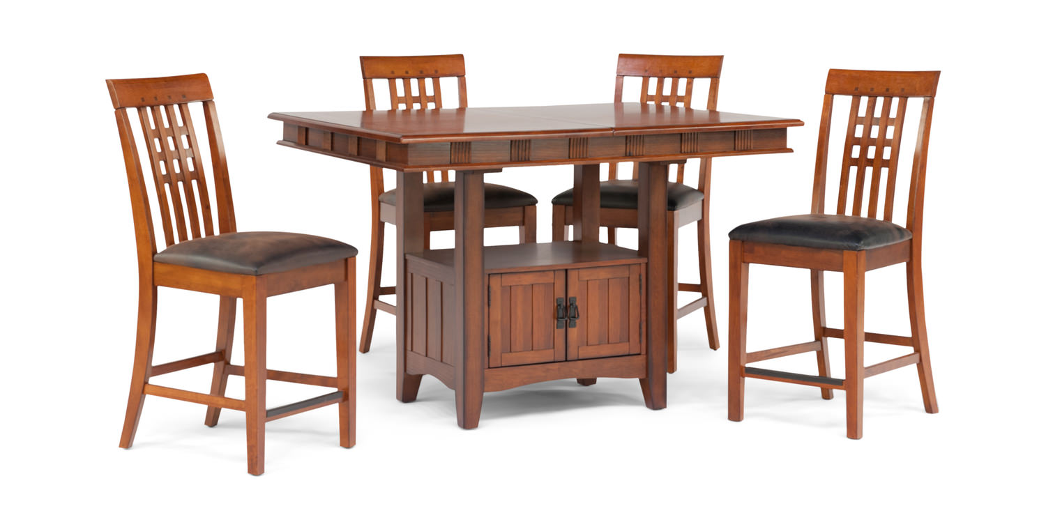 Mission Crest Counter Table And 4 Counter By Hom Furniture