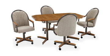 image Sara Table With 4 Casual Style Fusion Bronze Caster Chairs