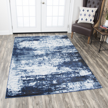 Panache Wave Blue Area Rug - 5′3″ X 7′6″