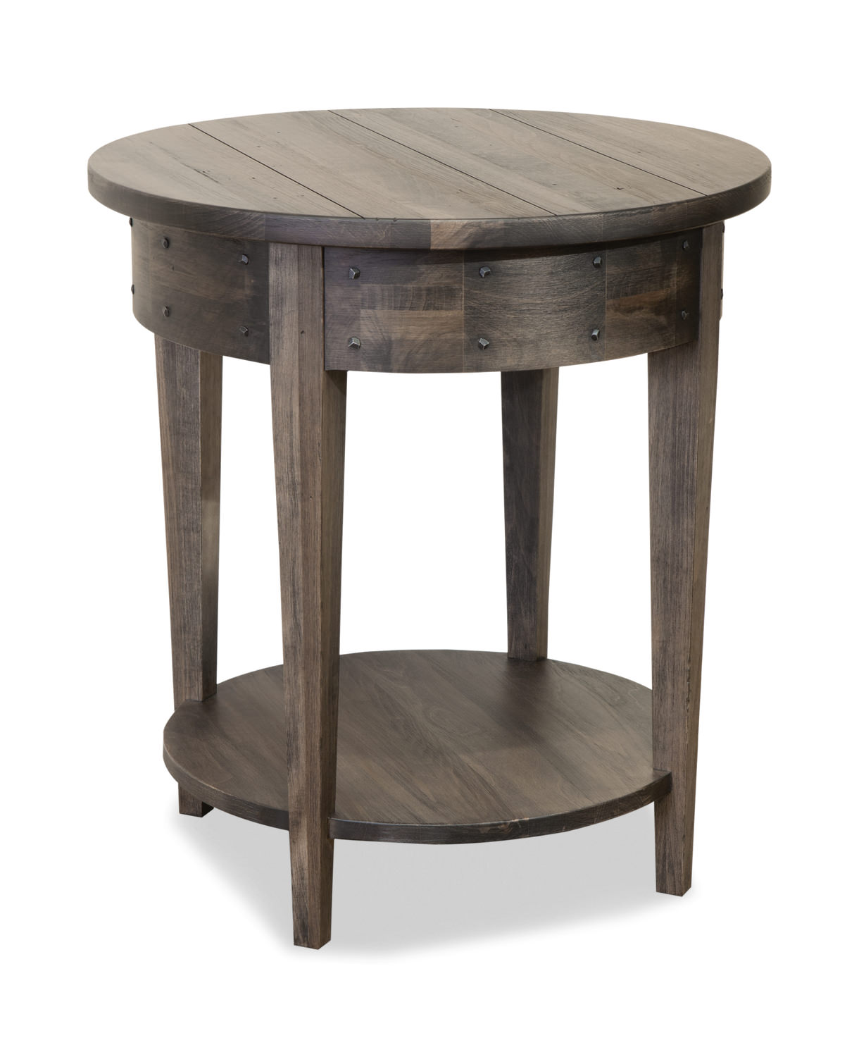 solid wood round accent table