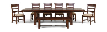 Tuscany Dining Table With 4 Side Chairs, 2 Arm Chairs And Bench