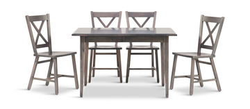 Eagle Mountain Extension Table With 4 X Back Chairs - Grey