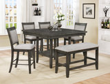 Fulton Grey Counter Table With 4 Counter Stools And Bench thumbnail 2