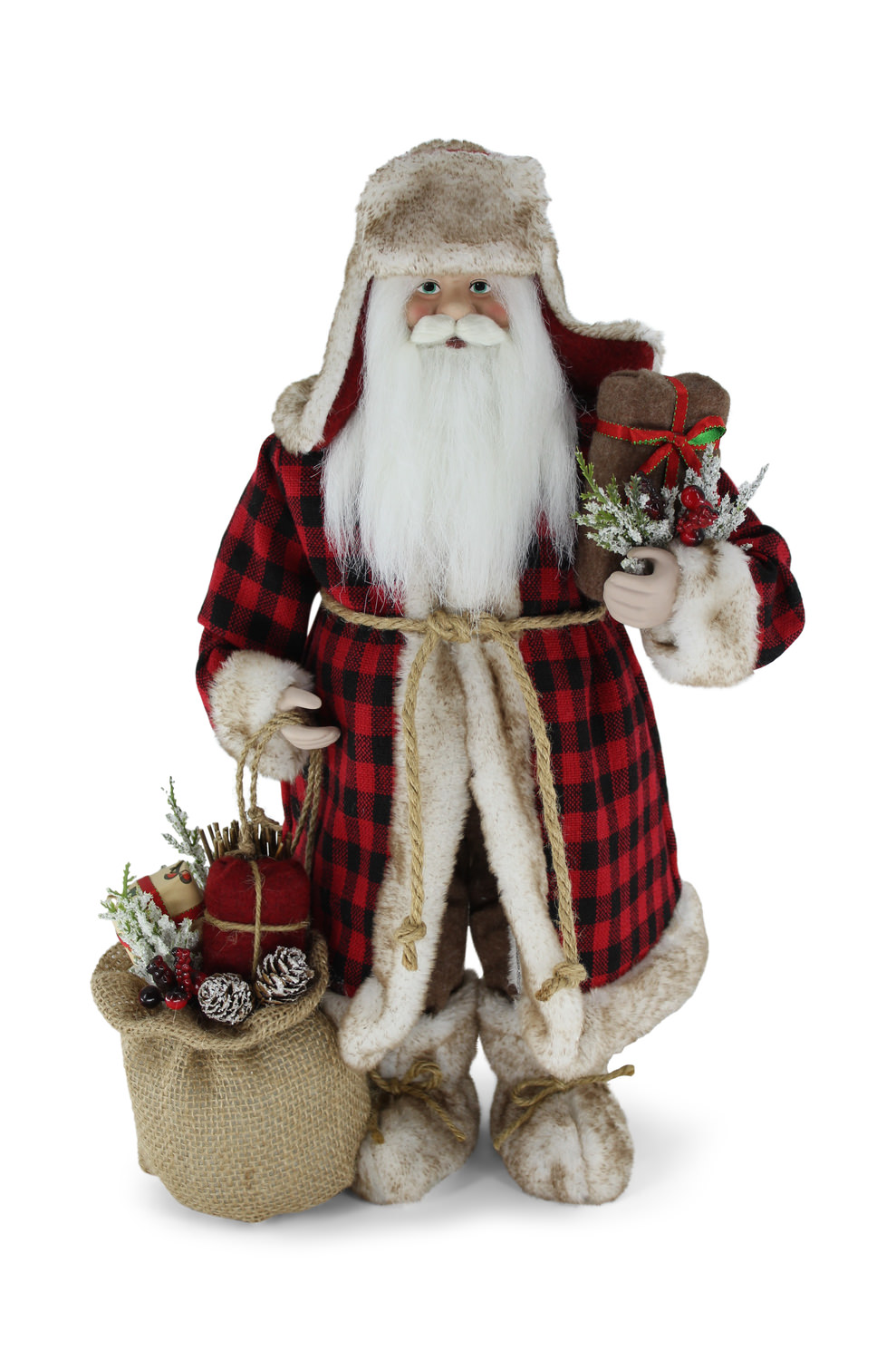 18 Santa With Buffalo Plaid Jacket Hom Furniture