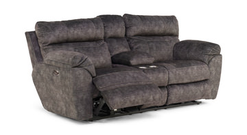 Verde Power Reclining Loveseat With Console - Smoke