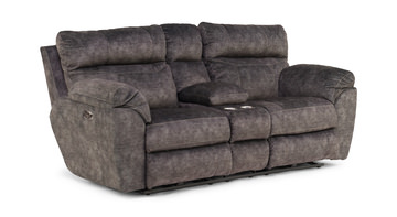 Verde Power Reclining Loveseat With Console - Smoke